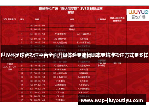 世界杯足球赛投注平台全面升级体验更流畅赔率更精准投注方式更多样 世界杯足球赛投注平台全面升级体验更流畅赔率更精准投注方式更多样